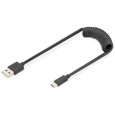 DIGITUS Cavo USB-A a USB-C a spirale, Power Delivery 60 W DIGITUS Cavo USB-A a USB-C a spirale, Power Delivery 60 W