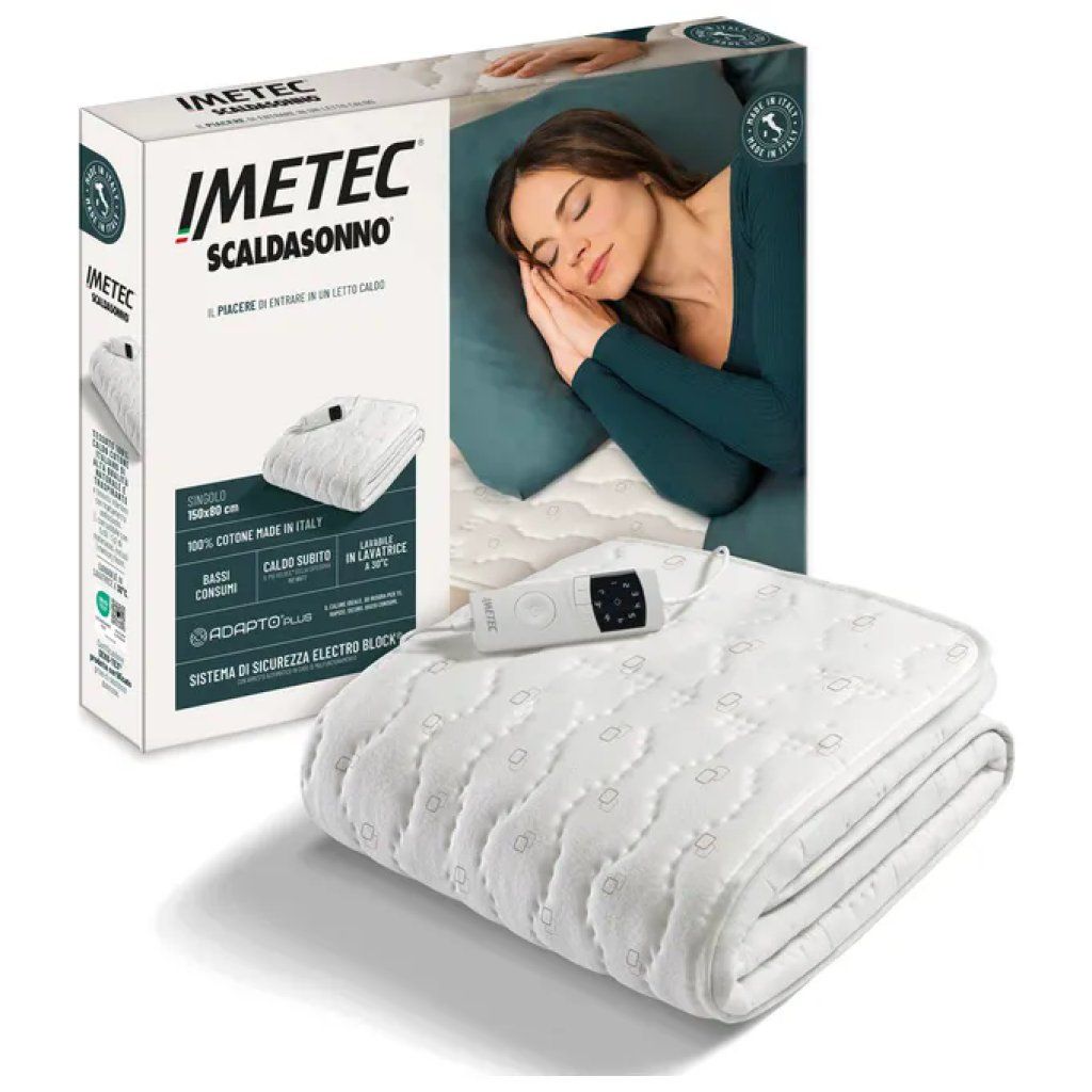 Imetec 26201 Scaldasonno Adapto Plus 100% Cotone Singolo 150 W 6 Temperature Autospegnimento 1 3 9 Ore