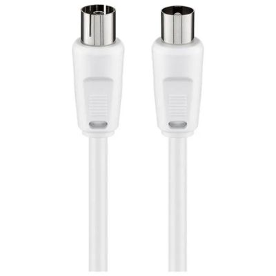 Ednet Cavo Antenna Coassiale Maschio-Femmina 2,5 m Bianco