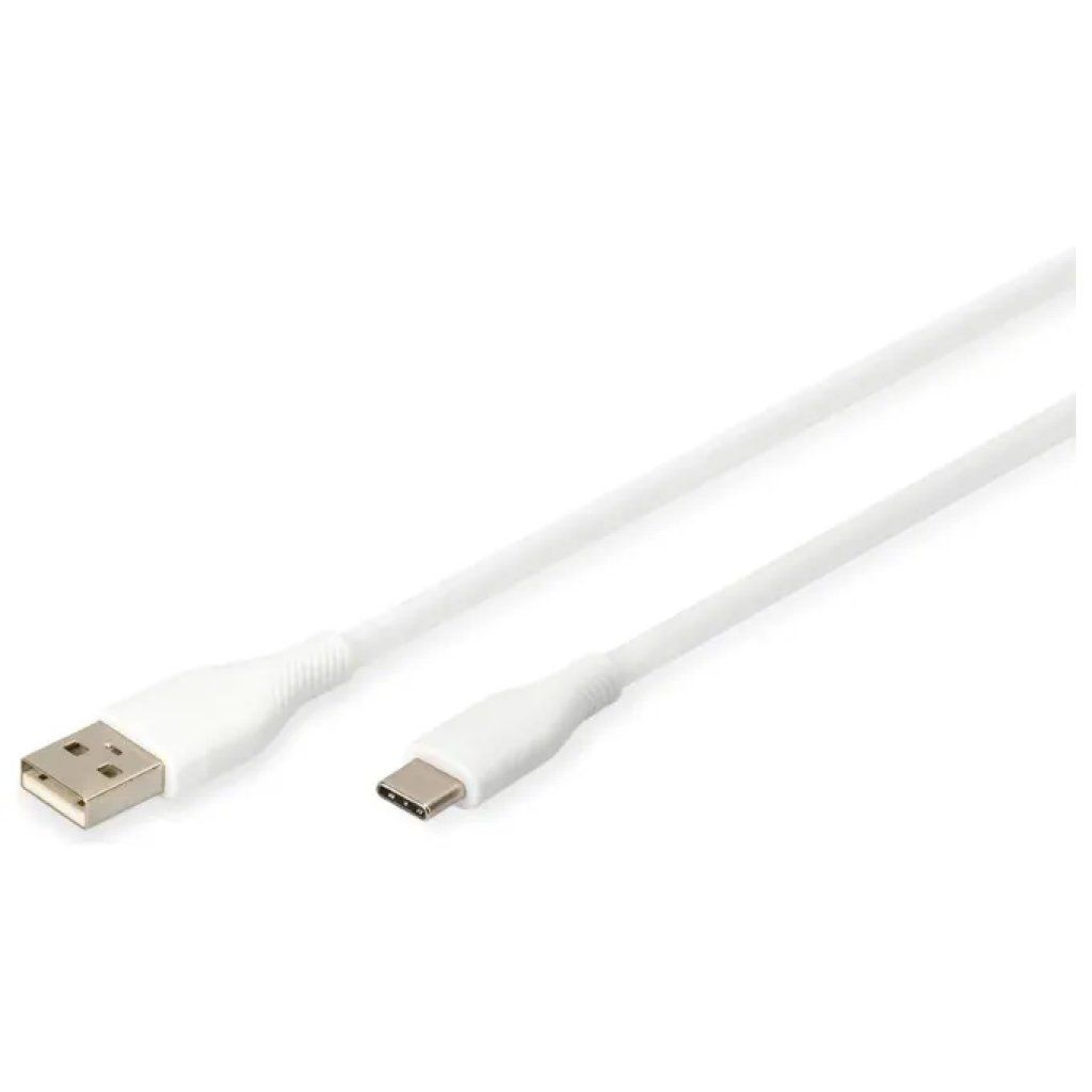 Digitus Cavo USB-A a USB-C in Silicone 1 m, 60 W, Bianco Digitus Cavo USB-A a USB-C in Silicone 1 m, 60 W, Bianco