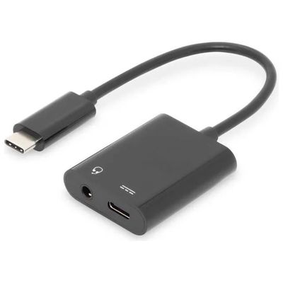 ASSMANN Digitus AK-300400-002-S Splitter USB-C con jack audio 3,5 mm e ricarica PD 100 W