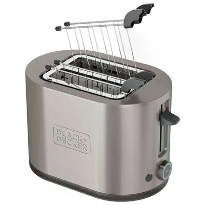 BLACK+DECKER BXTOA901E Tostapane 2 Fette, 900 W, Acciaio Inox BLACK+DECKER BXTOA901E Tostapane 2 Fette, 900 W, Acciaio Inox