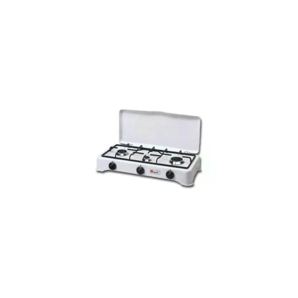 CF Parker 5327 GP – Piano cottura a gas GPL da tavolo, 3 fuochi, bianco