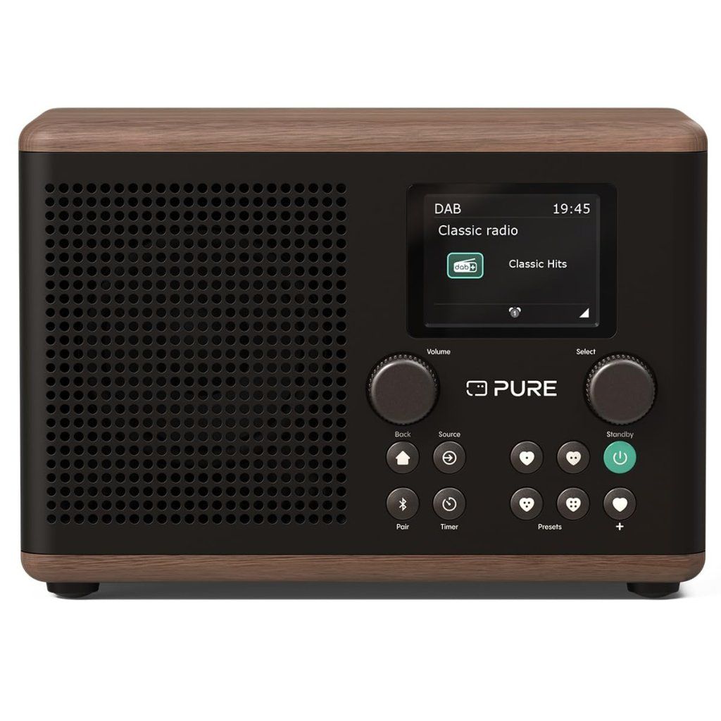 PURE Classic H4 Radio DAB+/FM Bluetooth 5.3 Coffee Black e Walnut