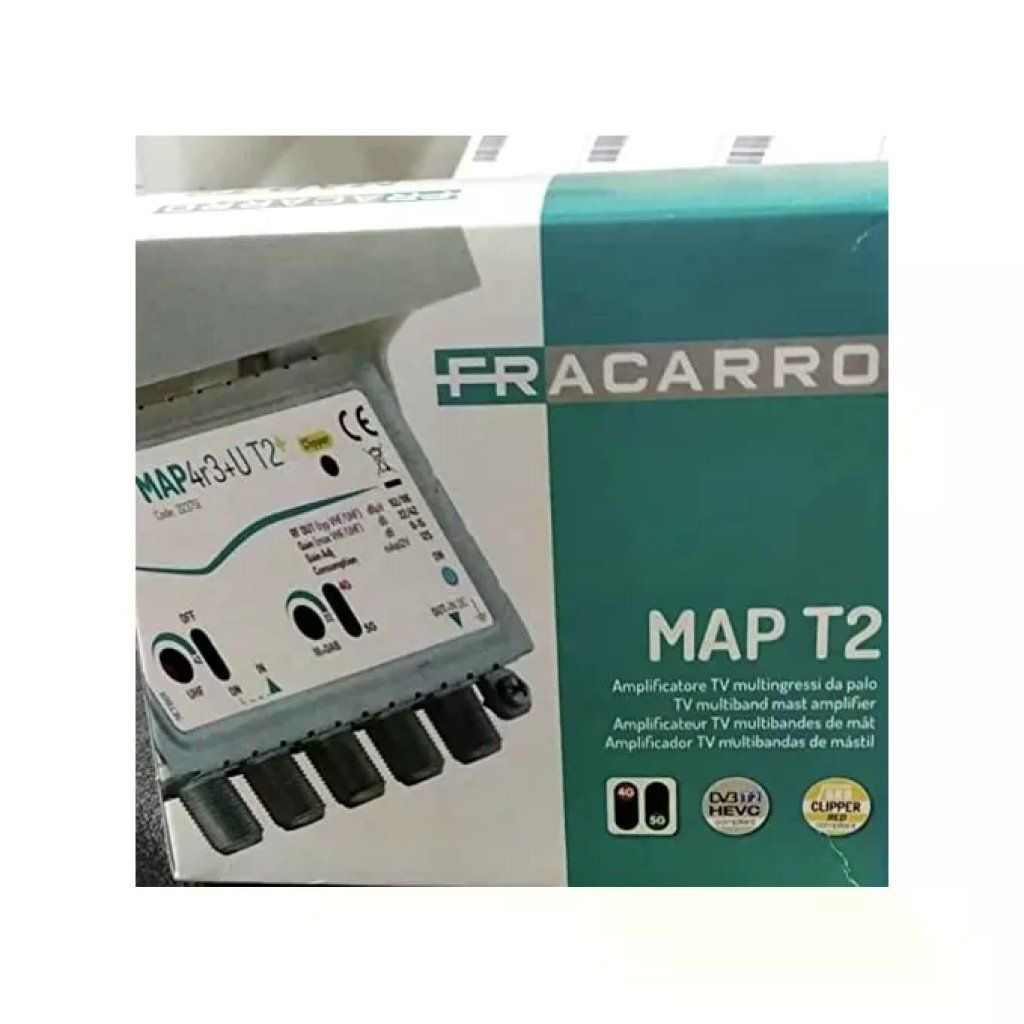 Fracarro MAP3R3UU T2 Amplificatore TV da Palo 3 Ingressi, 28 dB Fracarro MAP3R3UU T2 Amplificatore TV da Palo 3 Ingressi, 28 dB