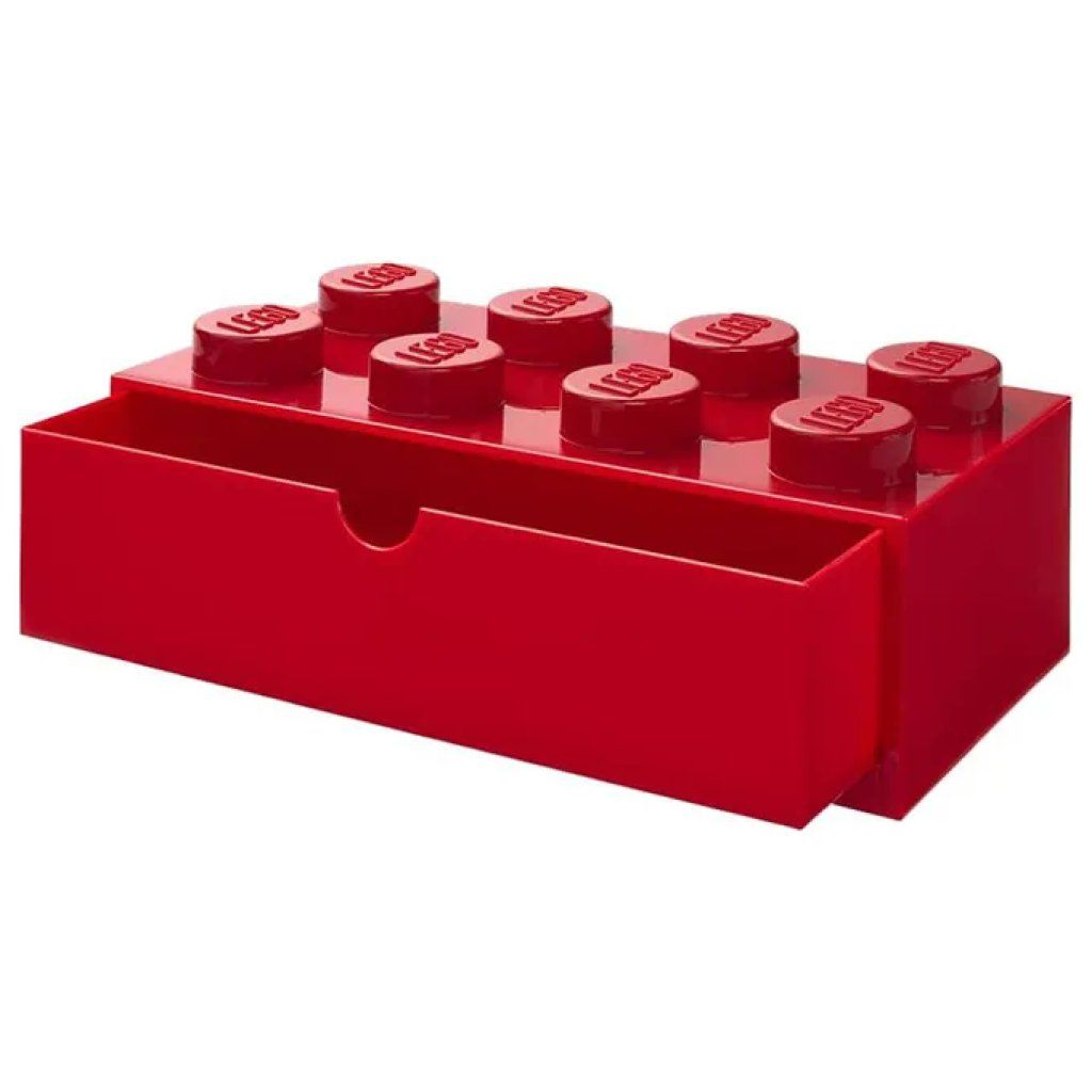 LEGO Organizer a Cassetto Grande, 8 Pomelli, Rosso