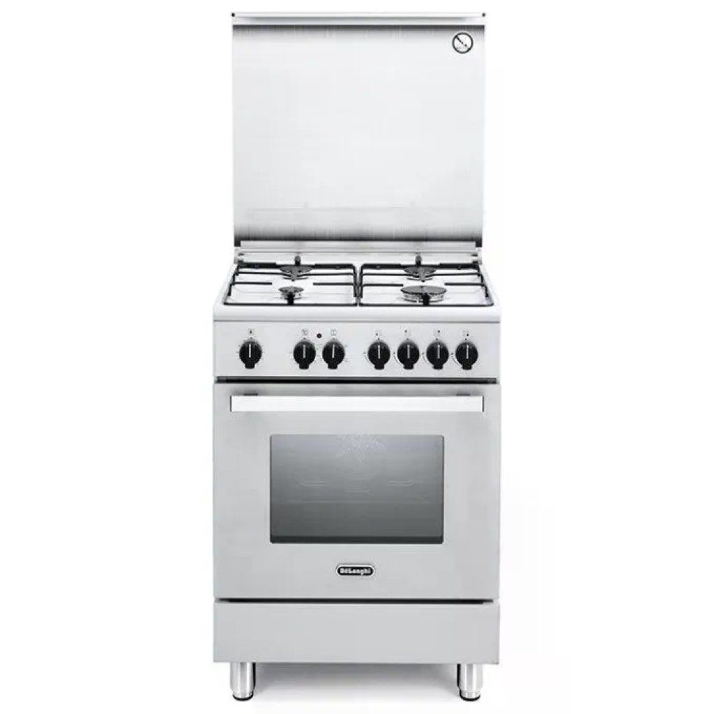DELONGHI De’Longhi DMW 64 ED Cucina a Gas 4 Fuochi con Forno Elettrico Multifunzione 57 L, Bianca