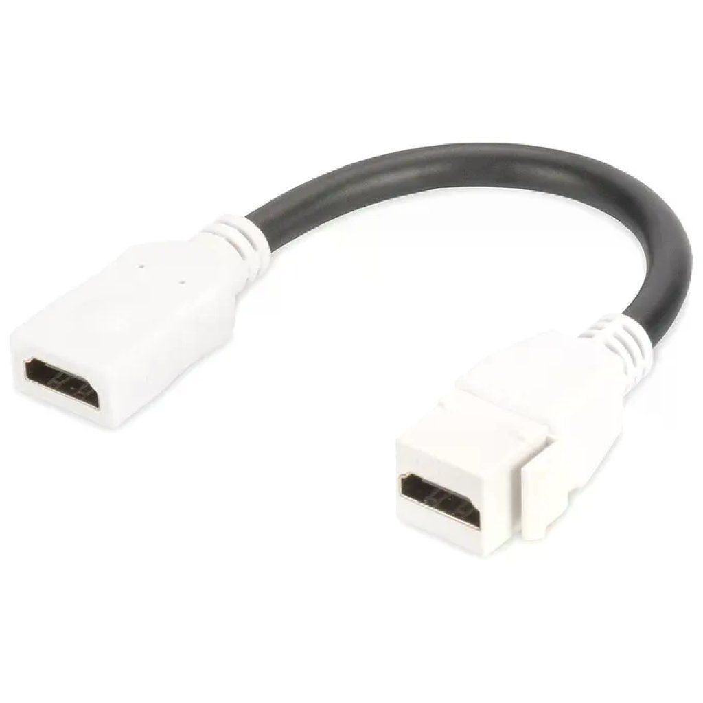 Digitus Modulo Keystone HDMI 2.0 Femmina-Femmina con Cavo da 12 cm, Bianco Digitus Modulo Keystone HDMI 2.0 Femmina-Femmina con Cavo da 12 cm, Bianco