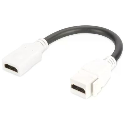 Digitus Modulo Keystone HDMI 2.0 Femmina-Femmina con Cavo da 12 cm, Bianco