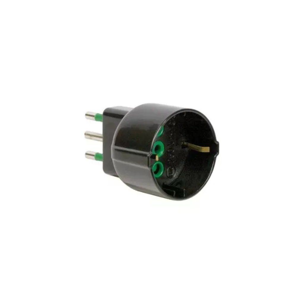 FANTON 82121 Adattatore presa italiana/tedesca 10A-16A nero
