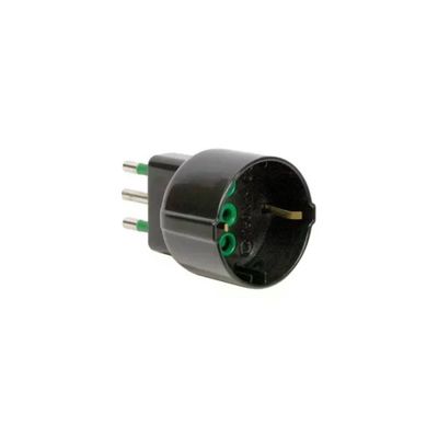 FANTON 82121 Adattatore presa italiana/tedesca 10A-16A nero