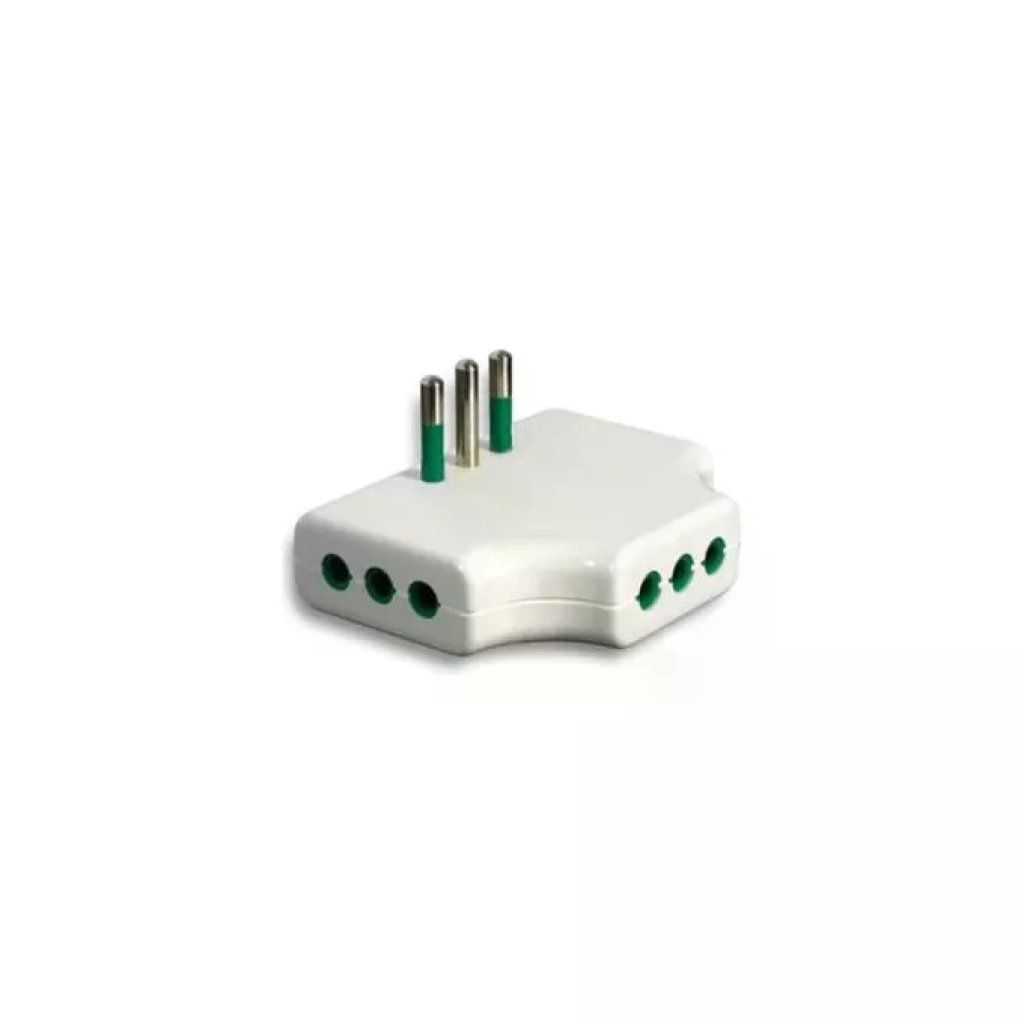 FANTON 82250 Adattatore Multipresa Italiana Tipo L a 3 Prese, Bianco