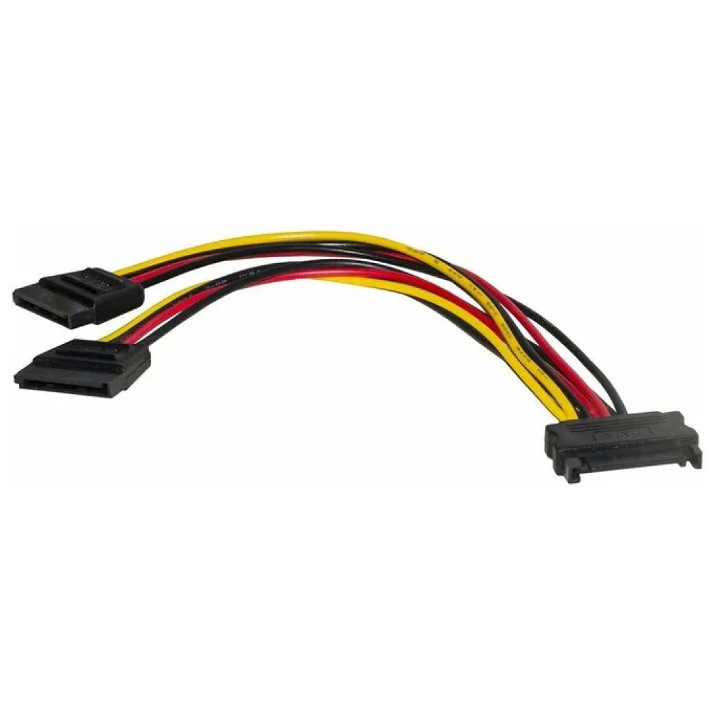 LINK LKADAT83 Cavo sdoppiatore di alimentazione SATA 15 pin, 1 maschio a 2 femmine, 20 cm