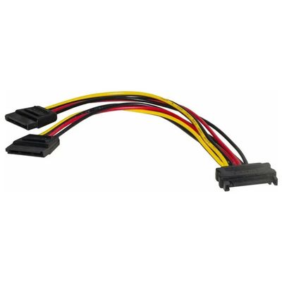 LINK LKADAT83 Cavo sdoppiatore di alimentazione SATA 15 pin, 1 maschio a 2 femmine, 20 cm