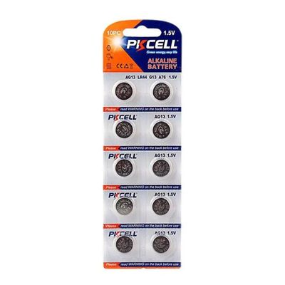 PKCELL LR44 Batterie Alcaline a Bottone AG13 1,5 V – Blister da 10