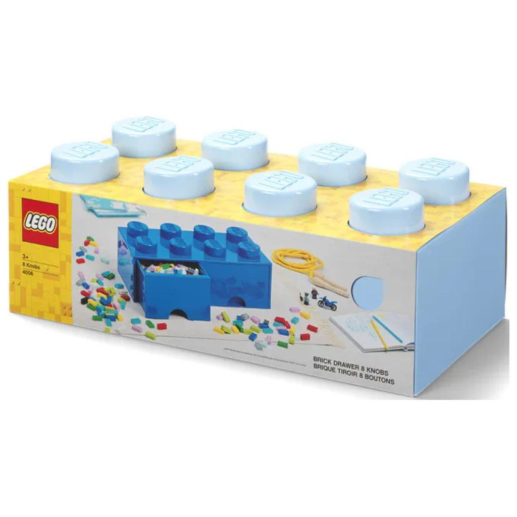 LEGO Contenitore Brick Azzurro con 8 Cassetti Impilabile
