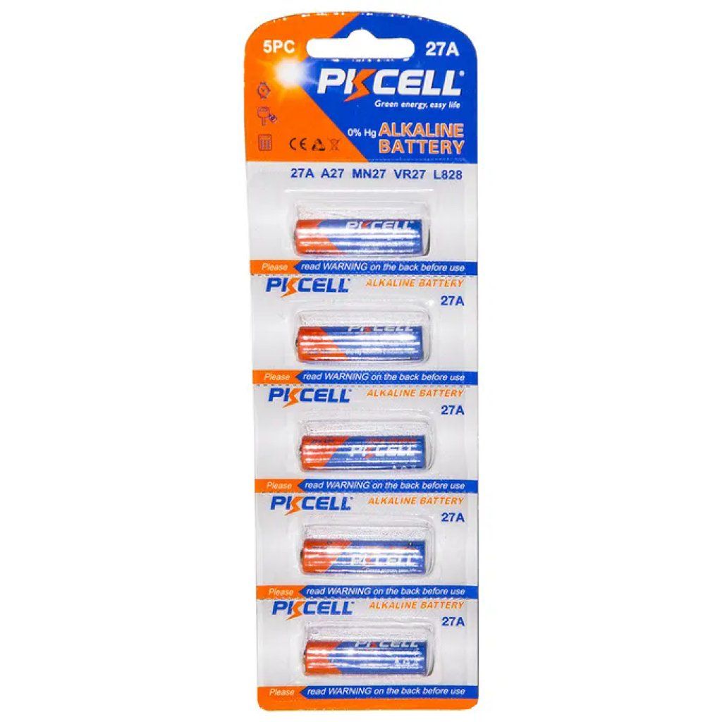 PKCELL Batterie Alcaline 27A 12 V, confezione da 5 PKCELL Batterie Alcaline 27A 12 V, confezione da 5