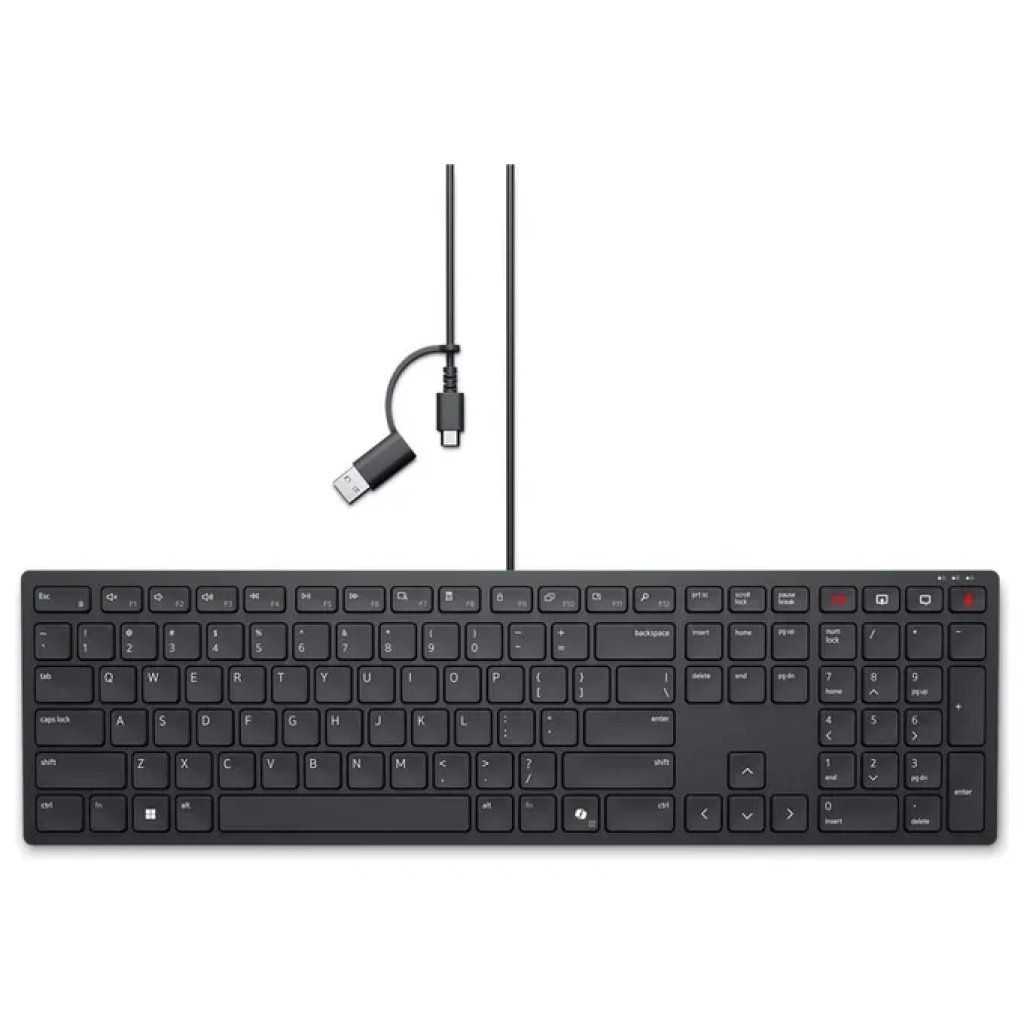 Dell KB525C Tastiera USB-C Cablata Full-Size, QWERTY Italiano, Nera Dell KB525C Tastiera USB-C Cablata Full-Size, QWERTY Italiano, Nera