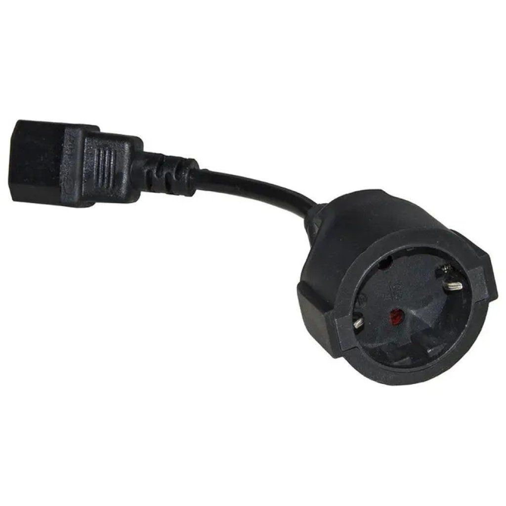 Link LKADSK – Cavo adattatore IEC C14 maschio a Schuko femmina, 16 A, 15 cm, nero Link LKADSK – Cavo adattatore IEC C14 maschio a Schuko femmina, 16 A, 15 cm, nero