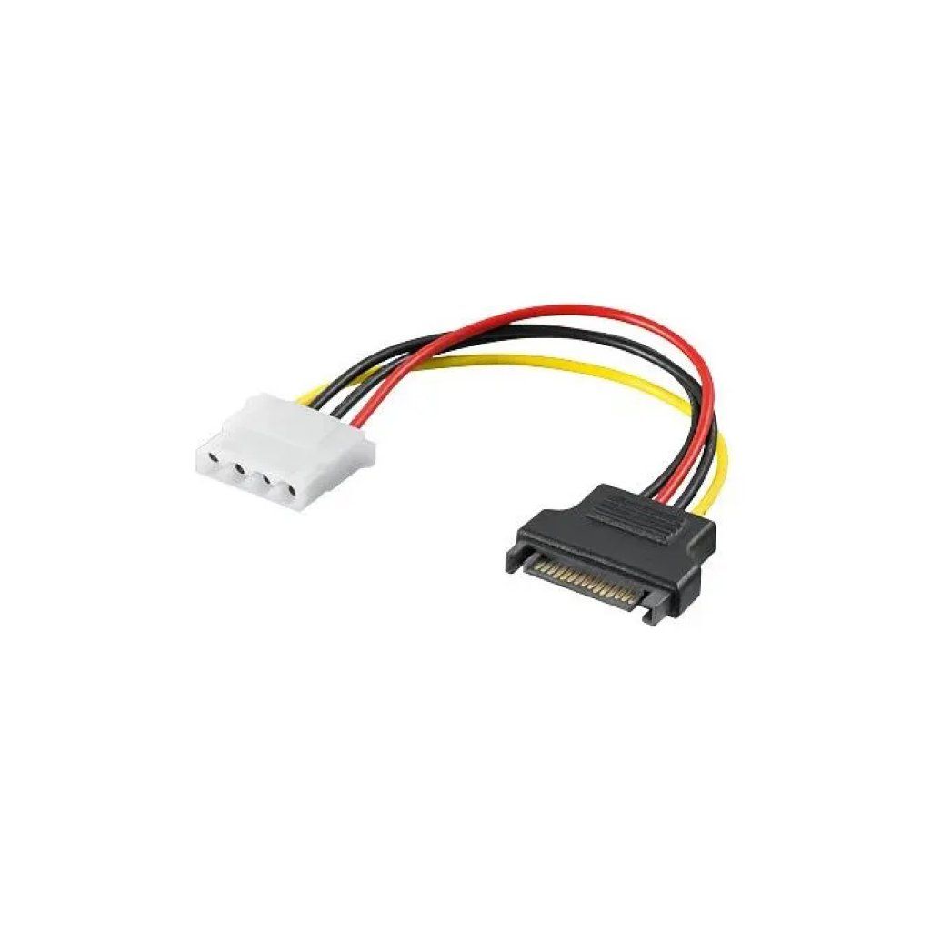 WENTRONIC Goobay 93634 Cavo di alimentazione SATA 15 pin femmina a Molex 4 pin femmina, 17 cm