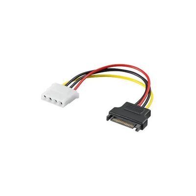 WENTRONIC Goobay 93634 Cavo di alimentazione SATA 15 pin femmina a Molex 4 pin femmina, 17 cm