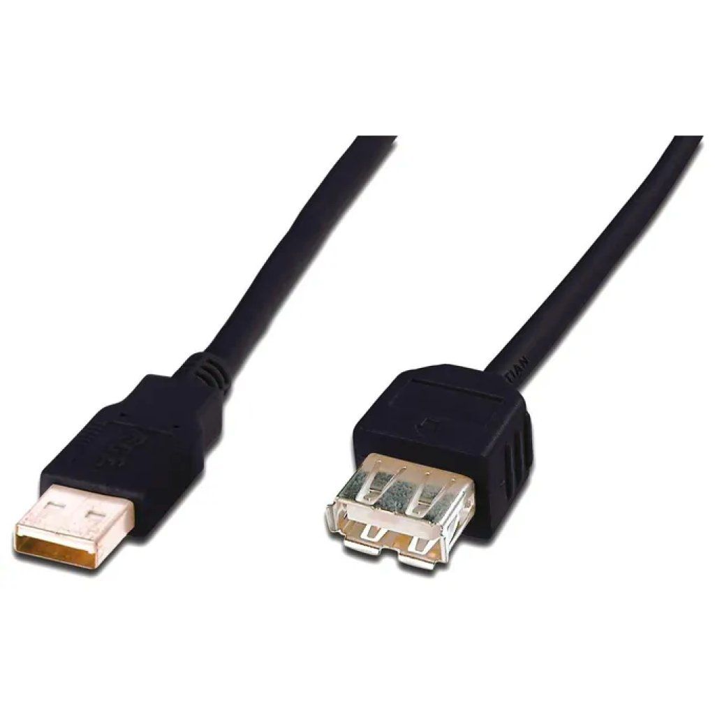 Digitus DK-300202-018-S – Prolunga USB-A 2.0, 1,8 m, nera