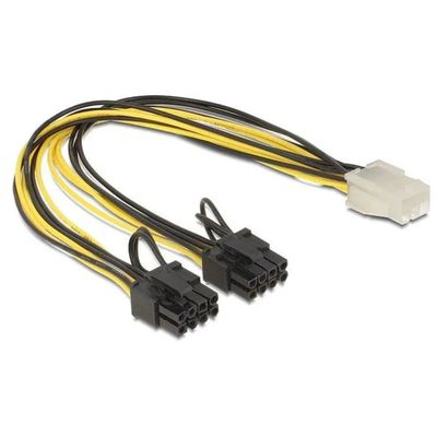 DeLOCK 83433 – Cavo alimentazione PCIe 6 pin a 2×8 pin 6+2, 30 cm