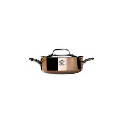 De Buyer Prima Matera Casseruola Bassa con Coperchio, Rame e Acciaio Inox, 24 cm