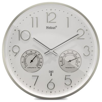 Mebus 12989 – Orologio da parete radiocontrollato con termoigrometro