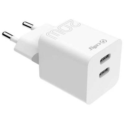 Celly caricabatterie da viaggio USB-C 20 W, 2 porte, bianco Celly caricabatterie da viaggio USB-C 20 W, 2 porte, bianco