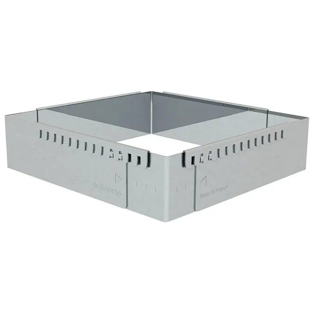 De Buyer 3013.43 Telaio Regolabile per Pasticceria in Acciaio Inox, 43×29–56×84 cm, H 5 cm