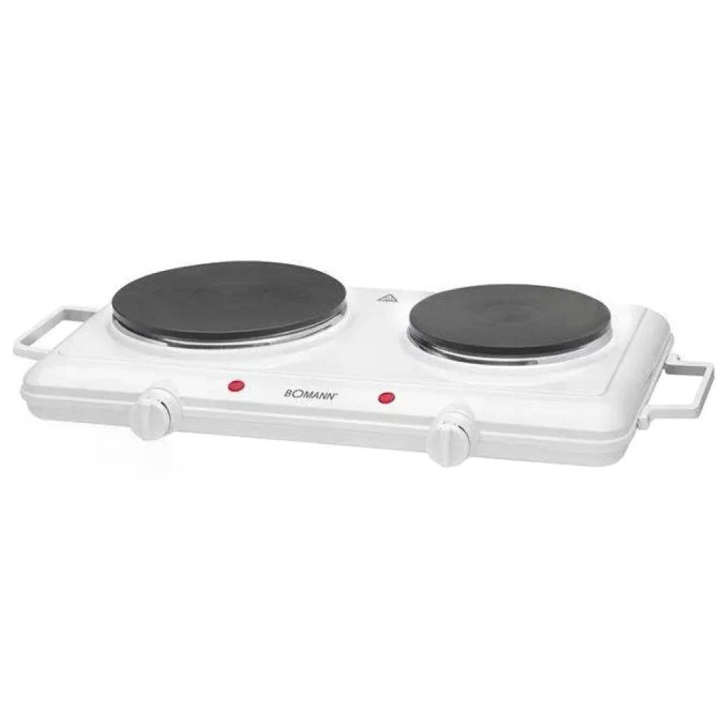 Bomann DKP 5028 CB Fornello Elettrico Doppio da Tavolo, 2500 W, Bianco