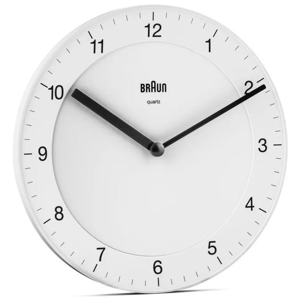Braun BC06W Orologio da Parete Analogico al Quarzo, Bianco, 20 cm