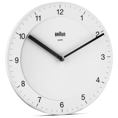 Braun BC06W Orologio da Parete Analogico al Quarzo, Bianco, 20 cm