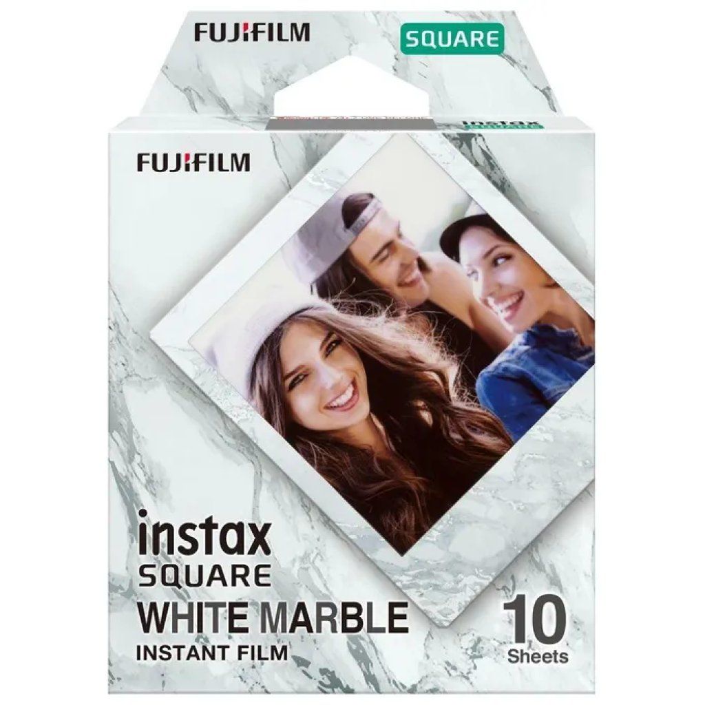 Fujifilm Instax SQUARE White Marble – Pellicola istantanea, 10 foto