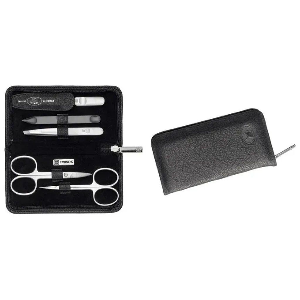 ZWILLING Twinox Set Manicure e Pedicure 5 Pezzi con Astuccio Nero