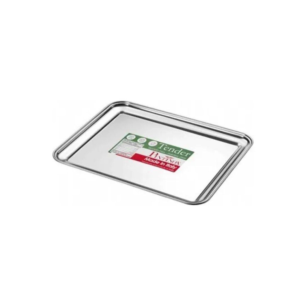 3C CASA Pinti Inox Tender – Vassoio rettangolare in acciaio inox 60 × 47 cm