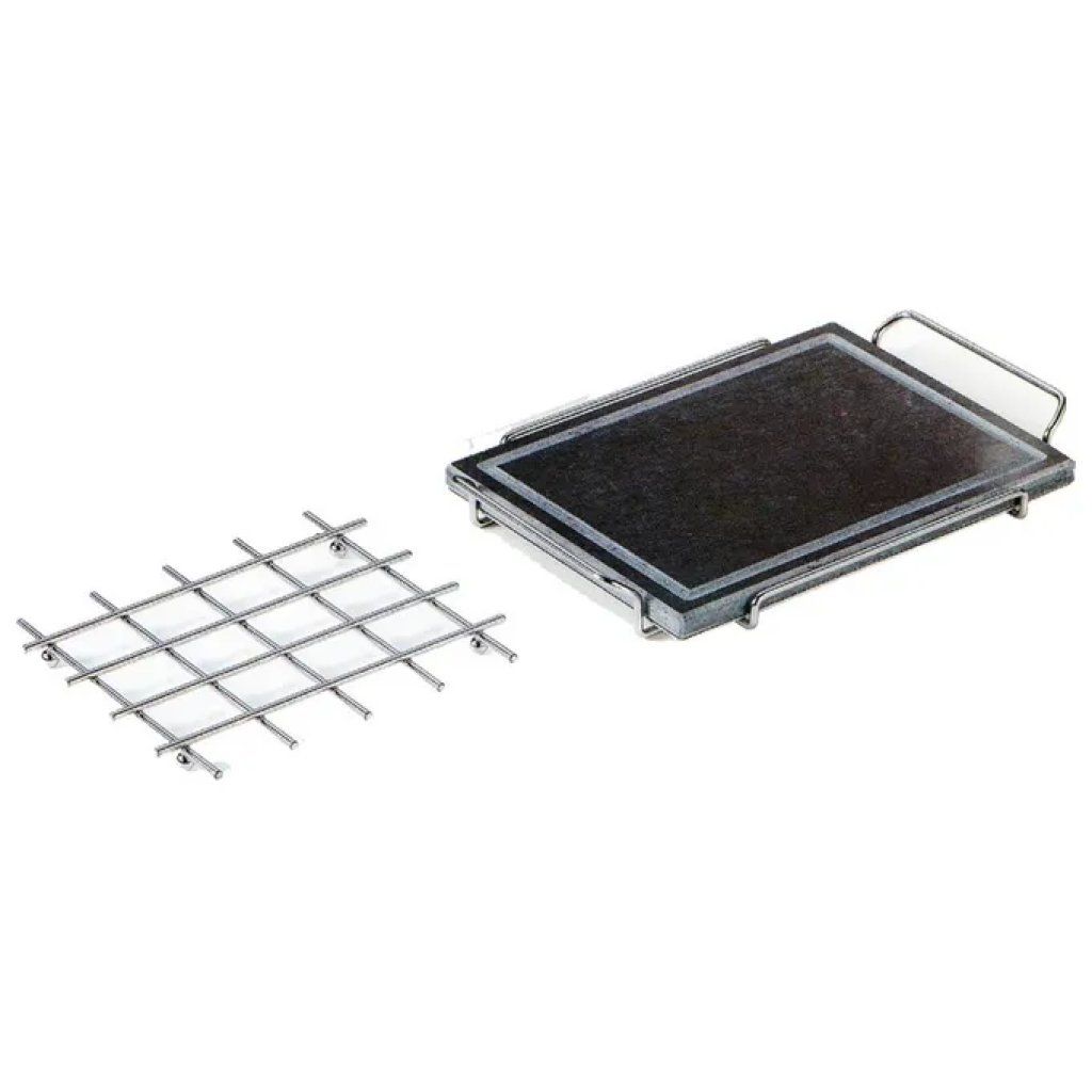 Ompagrill DS25-33-S Pietra ollare per barbecue con supporto 25 × 33 cm