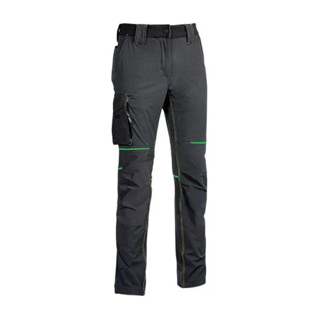 U-Power World FU189RL Pantalone da Lavoro Uomo Slim Fit Grigio Verde, 2XL