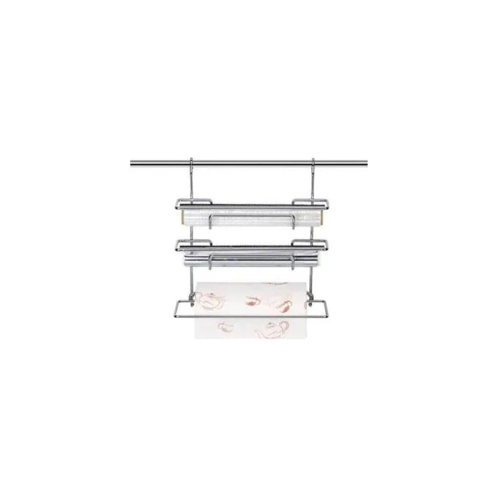 Tescoma Monti Portarotoli da Cucina per 3 Rotoli, Acciaio Cromato, 33 cm