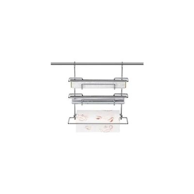 Tescoma Monti Portarotoli da Cucina per 3 Rotoli, Acciaio Cromato, 33 cm
