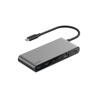 Belkin INC024HQSGY Hub USB-C 8-in-1 Grigio Interfaccia HDMI RJ-45 USB 3.2 Lettore Schede