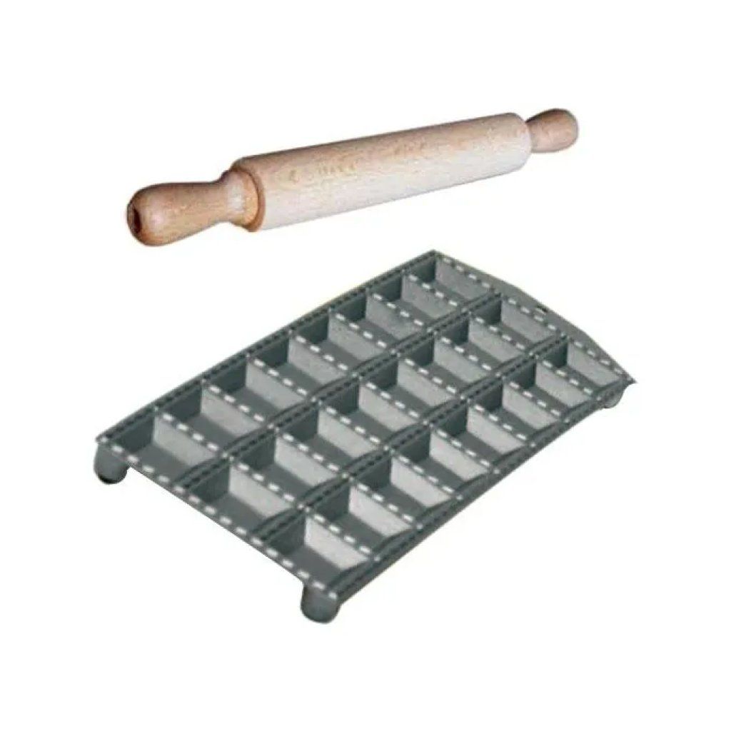 Ottinetti 1628 Stampo per 24 Ravioli Giganti con Rullo Ottinetti 1628 Stampo per 24 Ravioli Giganti con Rullo