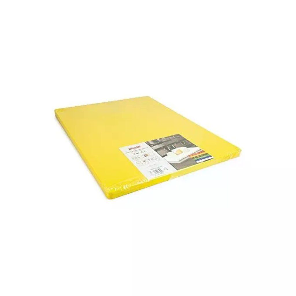 Bisetti TG5040Y Tagliere in Polietilene con Fermi, 50 × 40 × 2 cm, Giallo