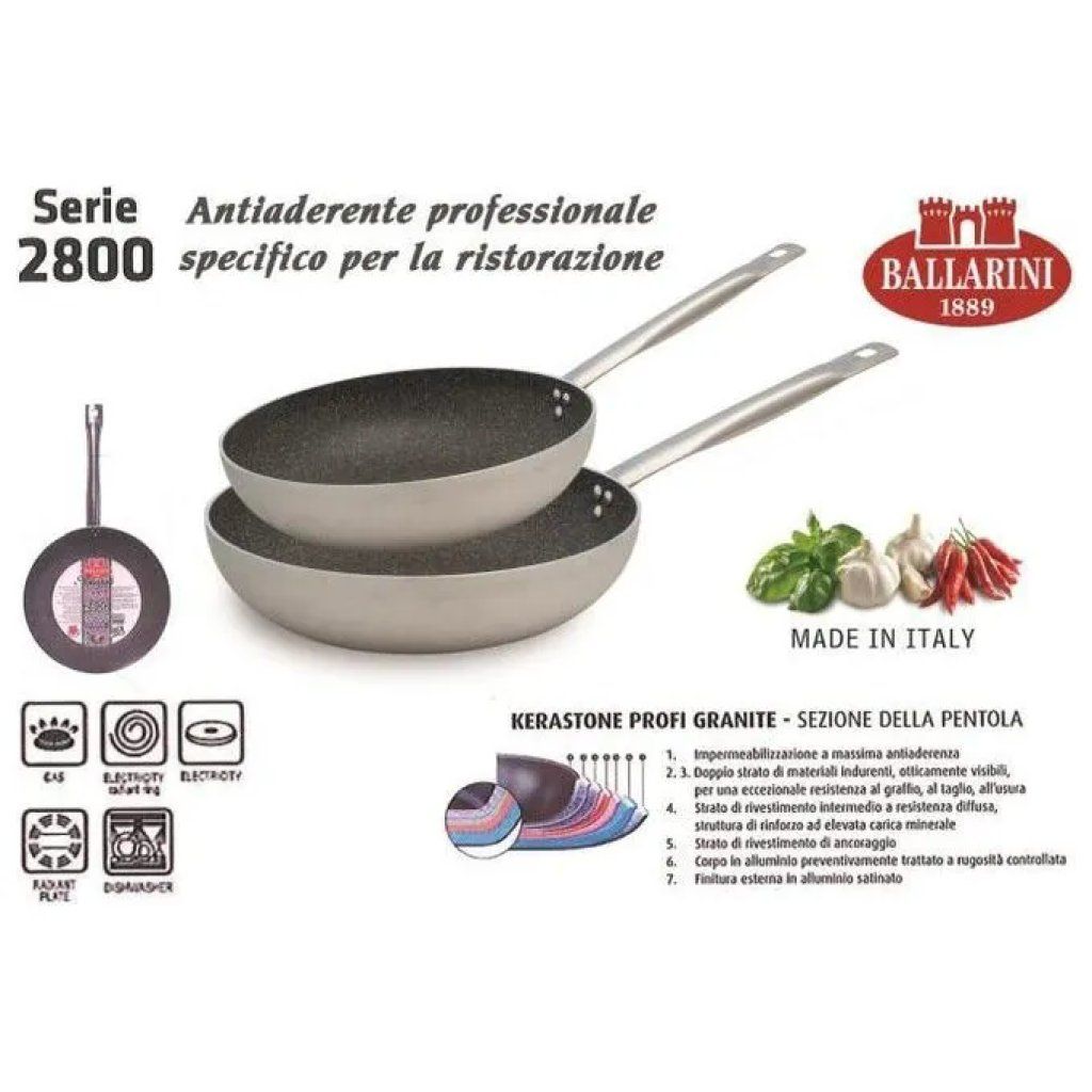 Ballarini Serie 2802 Padella Alta in Alluminio 36 cm
