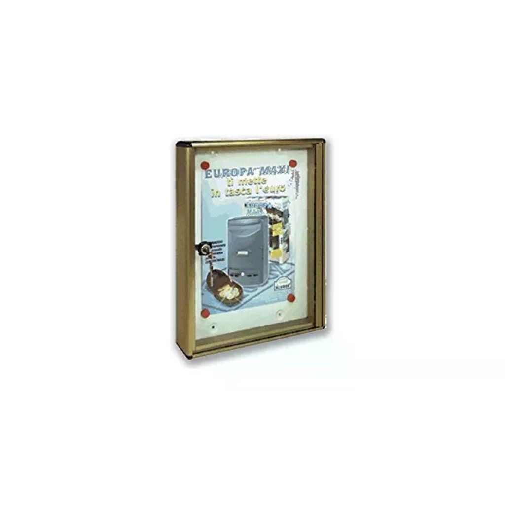 Alubox BC 5 Bacheca Portavvisi per 4 Fogli A4, Argento Metallizzato