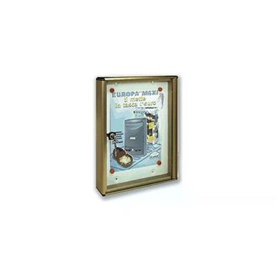 Alubox BC 5 Bacheca Portavvisi per 4 Fogli A4, Argento Metallizzato