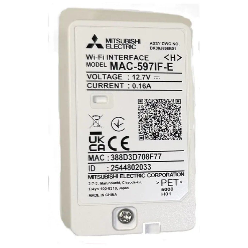 MITSUBISHI ELECTRIC Modulo Wi-Fi Mitsubishi Electric MAC-597IF-E per MSZ-HR MITSUBISHI ELECTRIC Modulo Wi-Fi Mitsubishi Electric MAC-597IF-E per MSZ-HR