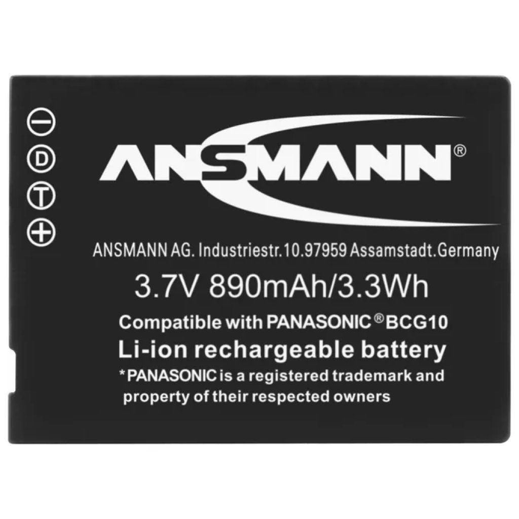 Ansmann A-Pan BCG 10E Batteria Li-Ion 900 mAh per Fotocamere Panasonic Ansmann A-Pan BCG 10E Batteria Li-Ion 900 mAh per Fotocamere Panasonic