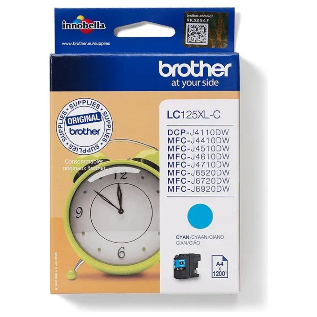 Brother LC-125XLC Cartuccia Originale Ciano ad Alta Capacità